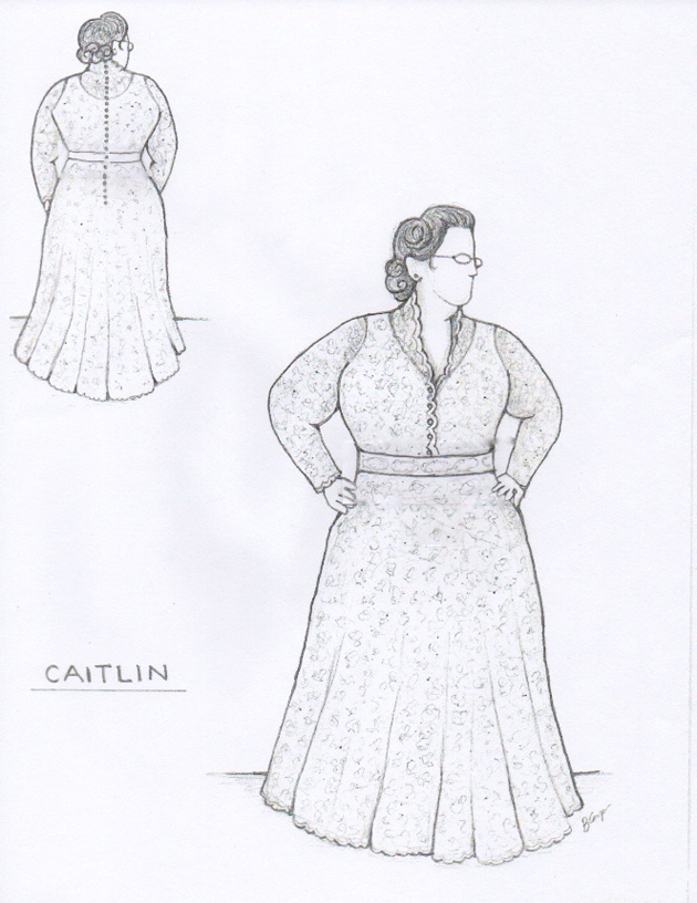 Caitlin s Custom Wedding Dress Sketch and Inspirations Brooks