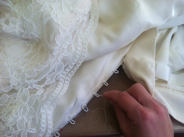 Caitlin s Couture Bridal Buttons Linings and Waist Stay Brooks Ann Camper Bespoke Sewing