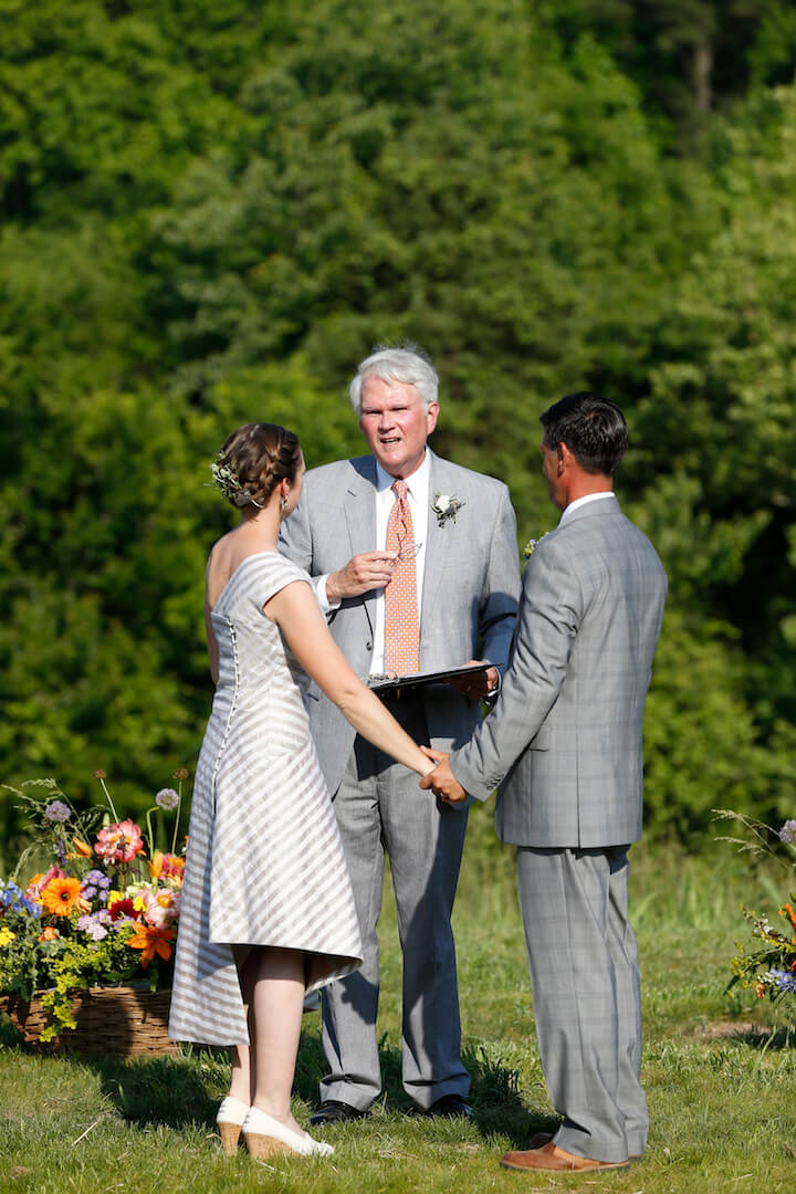 Sally's Wedding Day | custom striped wedding dress by Brooks Ann Camper Bridal Couture