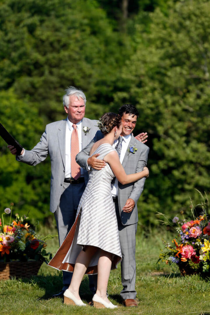 Sally's Wedding Day | custom striped wedding dress by Brooks Ann Camper Bridal Couture