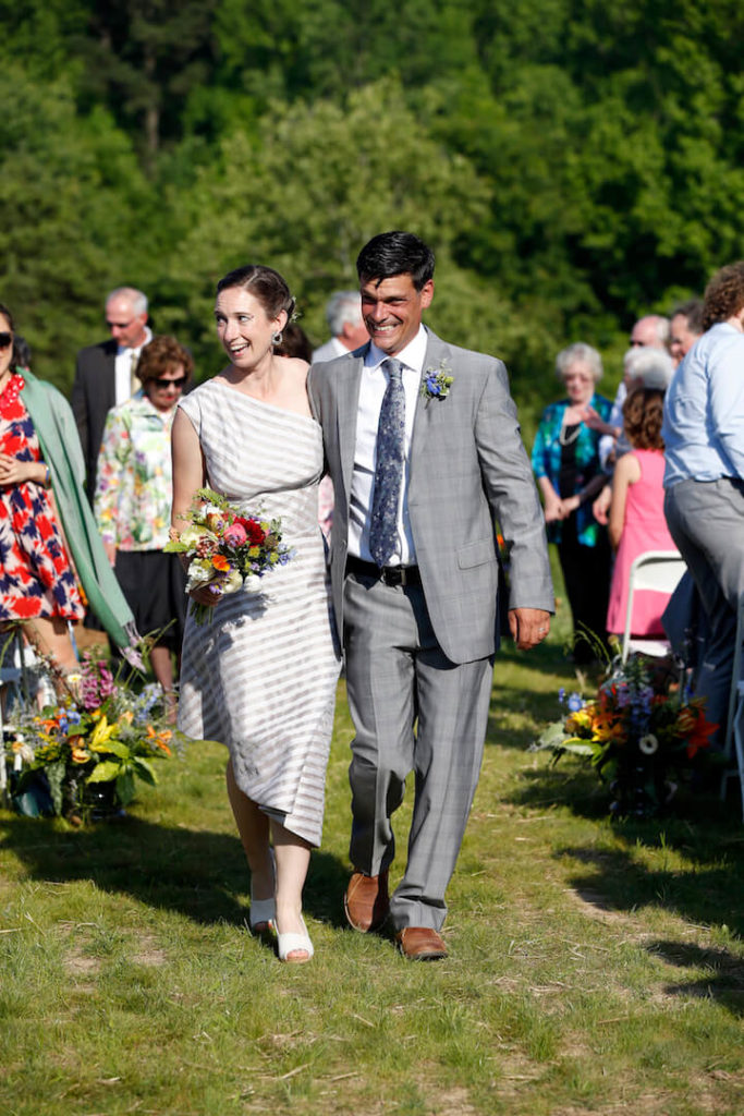 Sally's Wedding Day | custom striped wedding dress by Brooks Ann Camper Bridal Couture