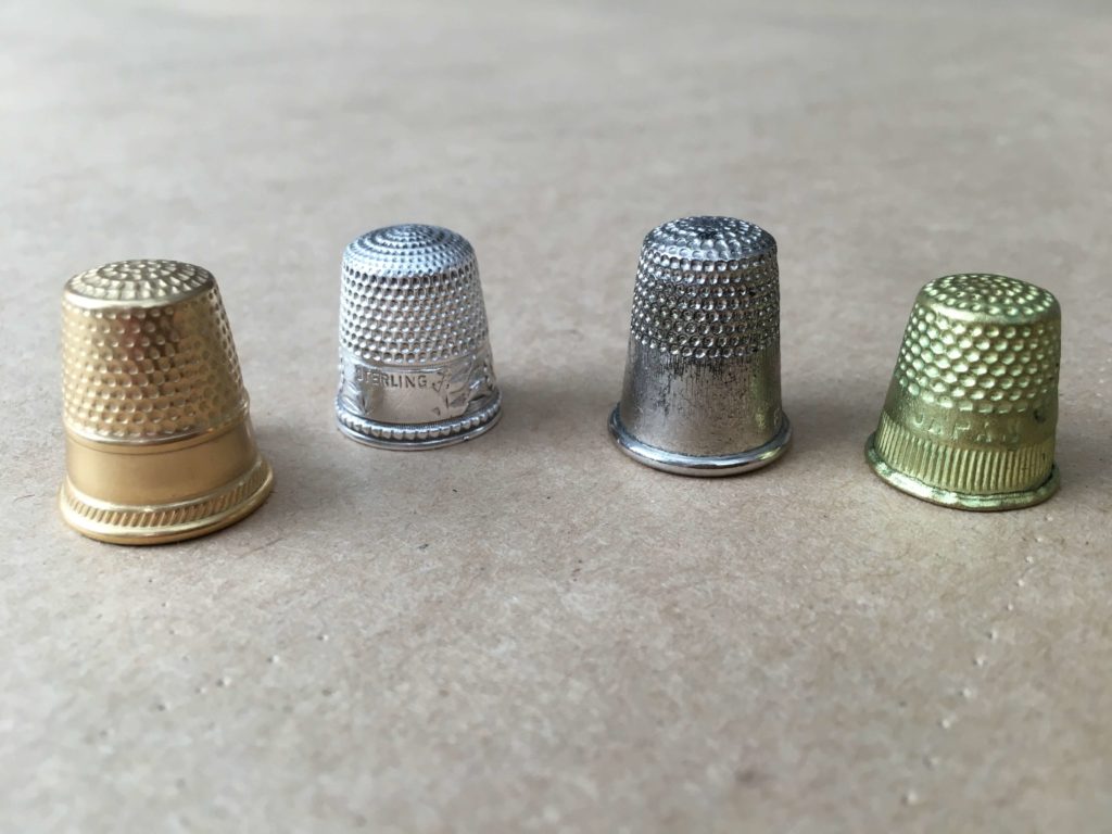 Silver Metal Thimble Leather Thimbles for Hand Sewing Hand-Working