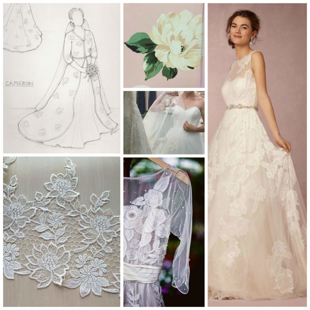 Cameron's Inspirations and Sketch | Brooks Ann Camper Bridal Couture