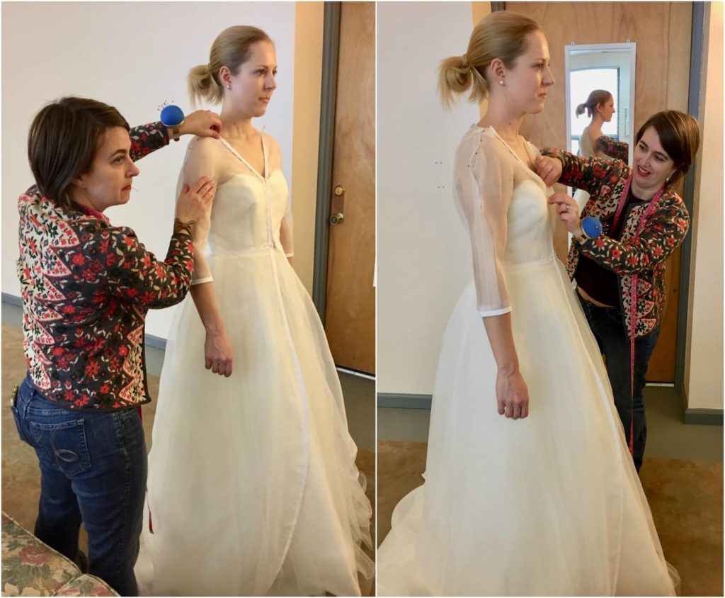 Brooks Ann Camper fits bride Cameron | Brooks Ann Camper Bridal Couture