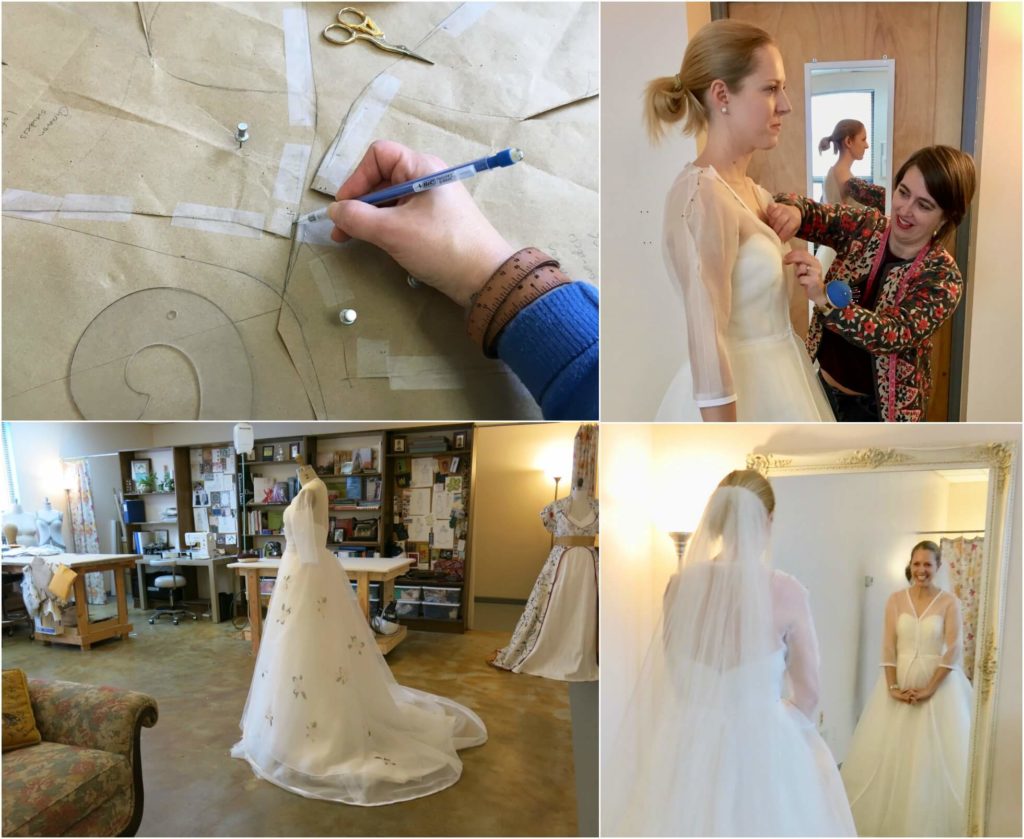 Cameron's Corrections and Second Mockup Fitting Smiles by Brooks Ann Camper Bridal Couture