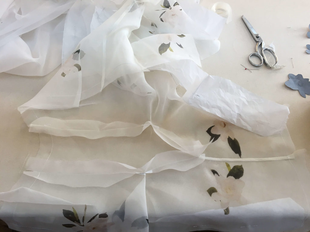 Constructing Cameron's Cut-in-One Silk Sleeves by Brooks Ann Camper Bridal Couture