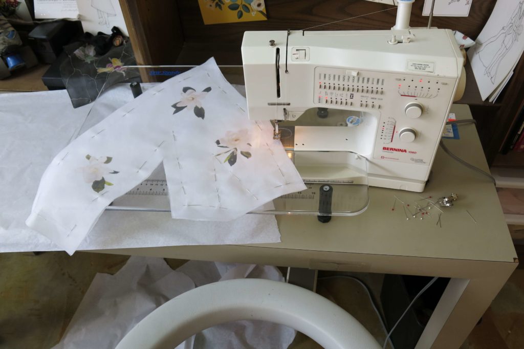 Constructing Cameron's Cut-in-One Silk Sleeves by Brooks Ann Camper Bridal Couture