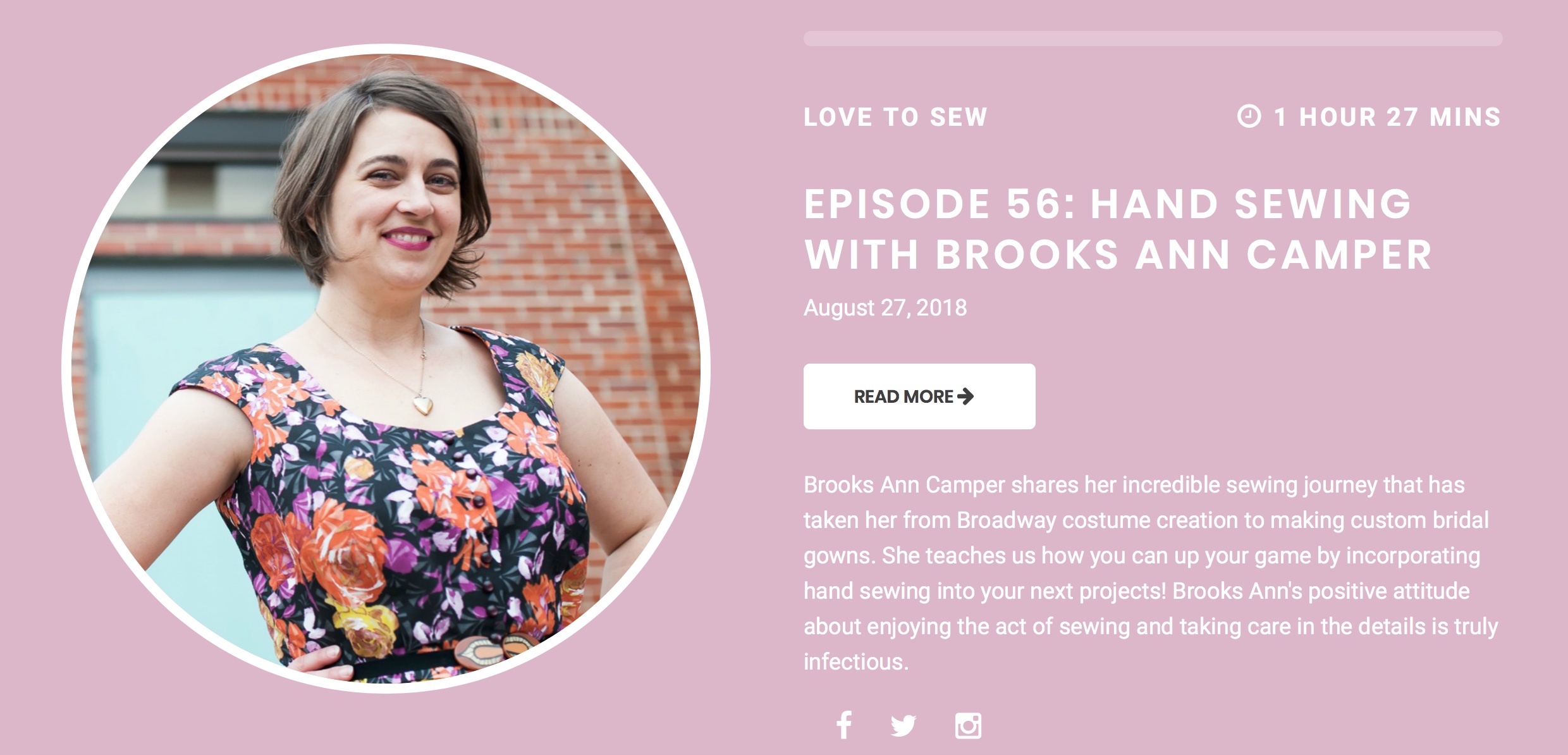 My Love To Sew Podcast Interview! - Brooks Ann Camper Bespoke Sewing