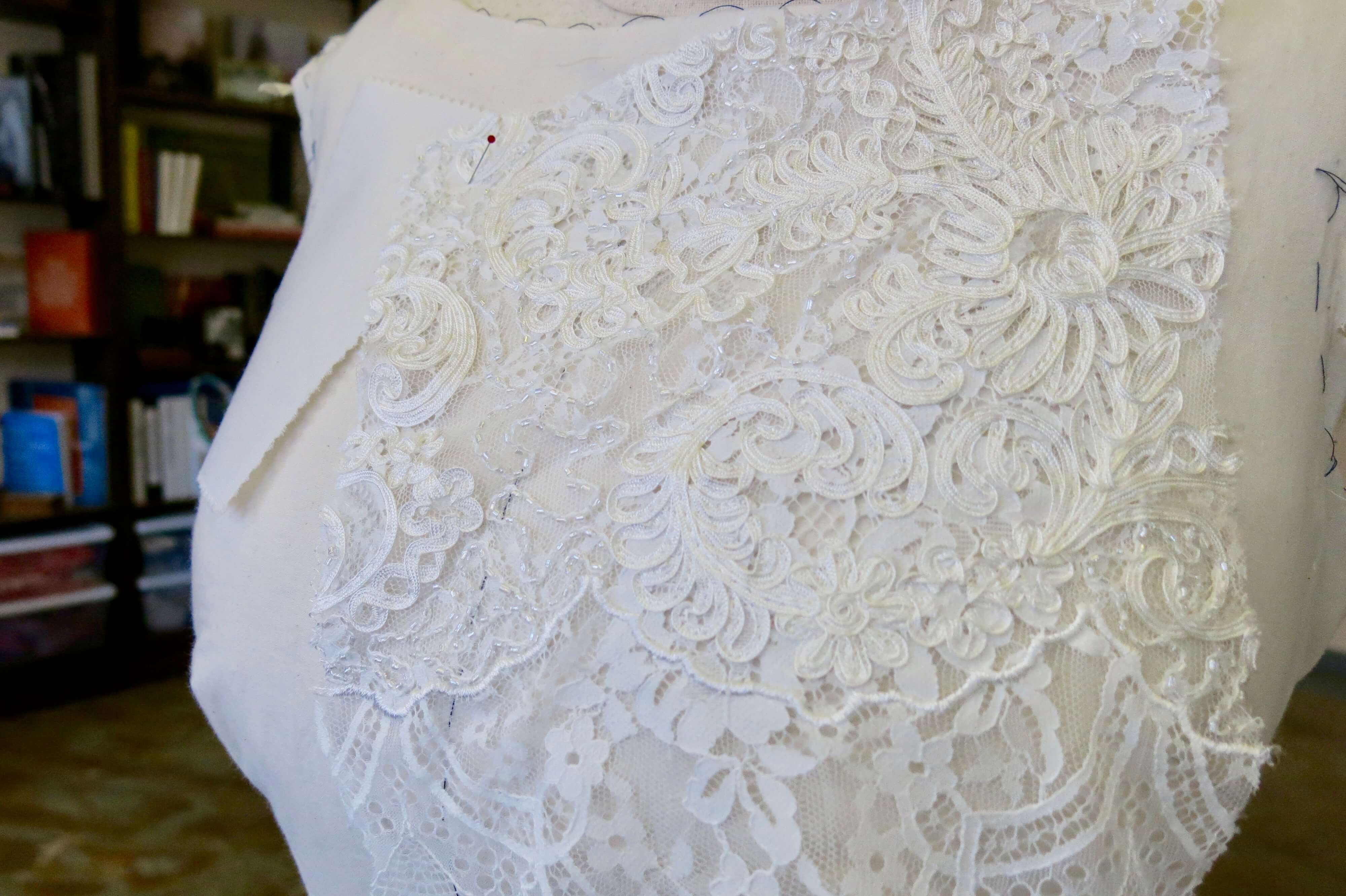 Choosing and Prepping Deborah's Fabrics by Brooks Ann Camper Bridal Couture