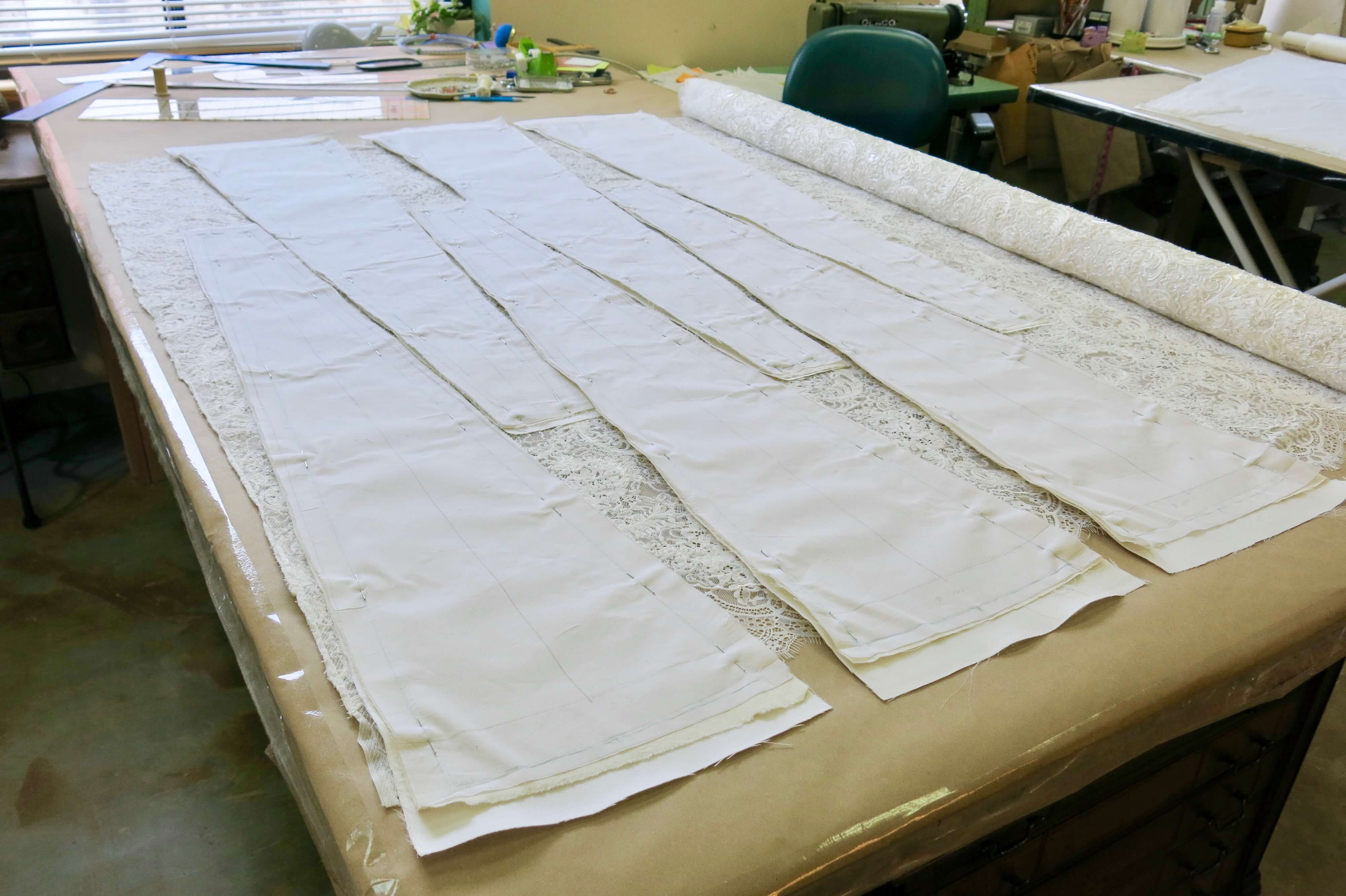 Cutting and Underlining Deborah's Fabrics by Brooks Ann Camper Bridal Couture