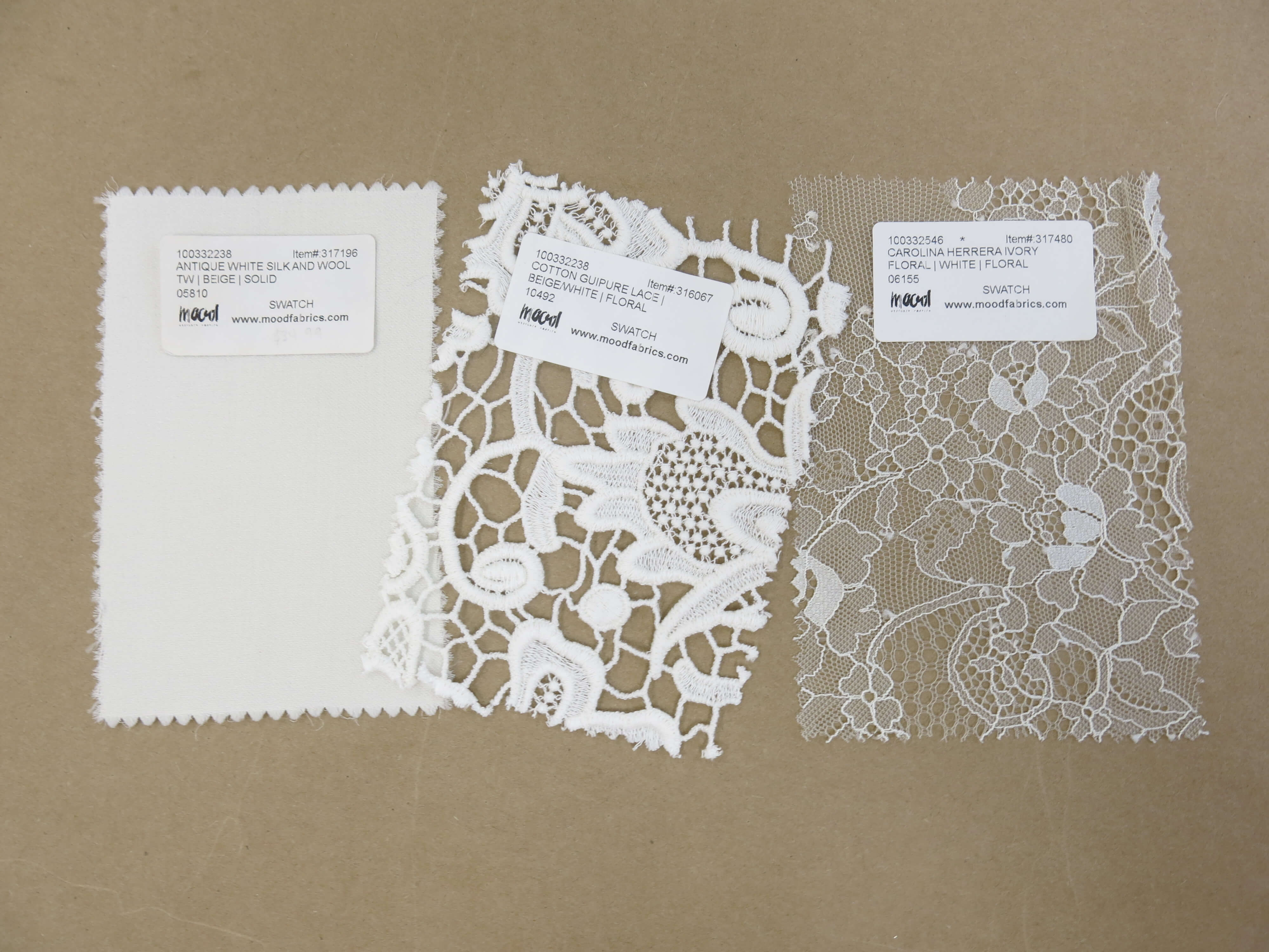 Choosing and Prepping Deborah's Fabrics by Brooks Ann Camper Bridal Couture