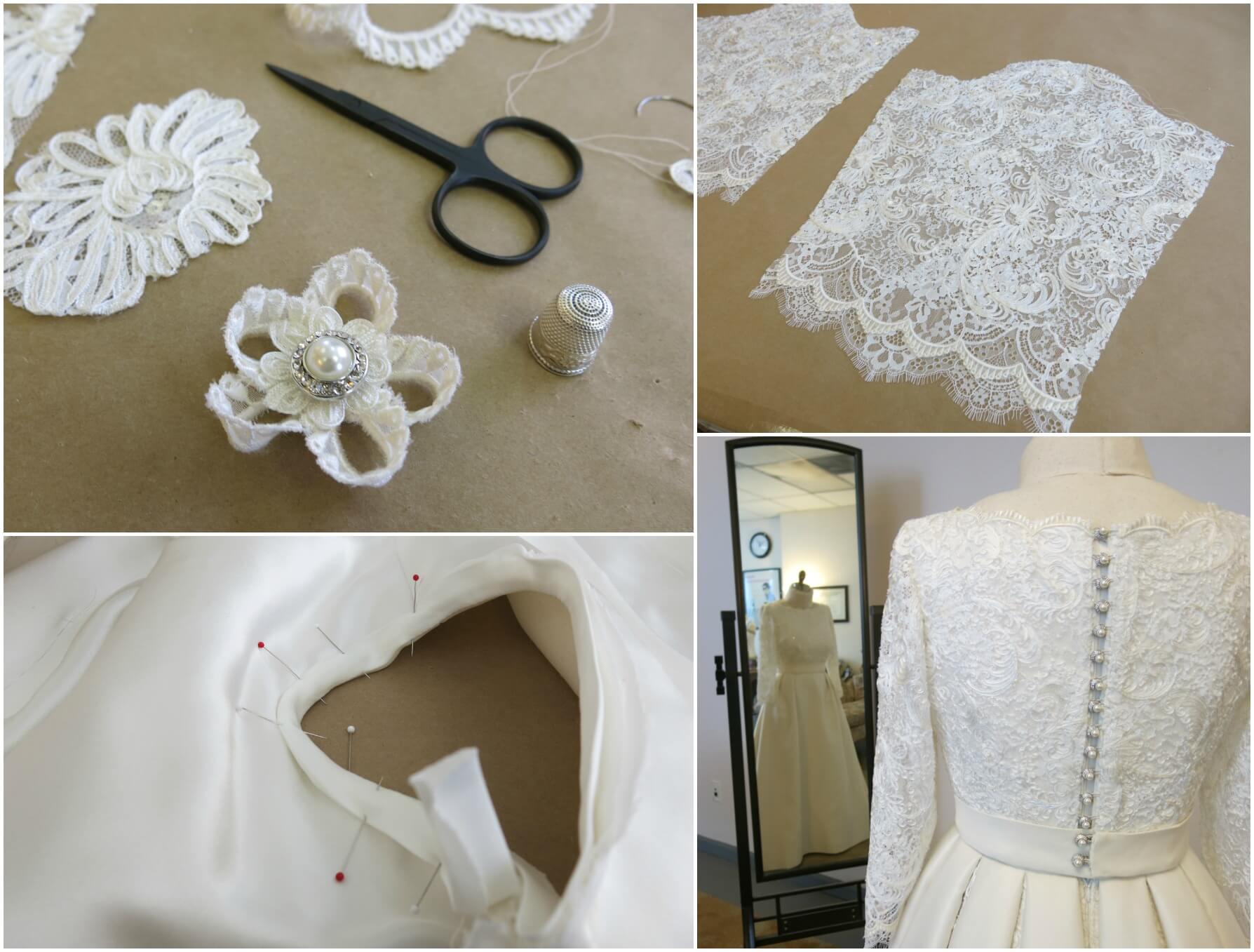 Finishing Deborah's Custom Wedding Dress | Brooks Ann Camper Bridal Couture