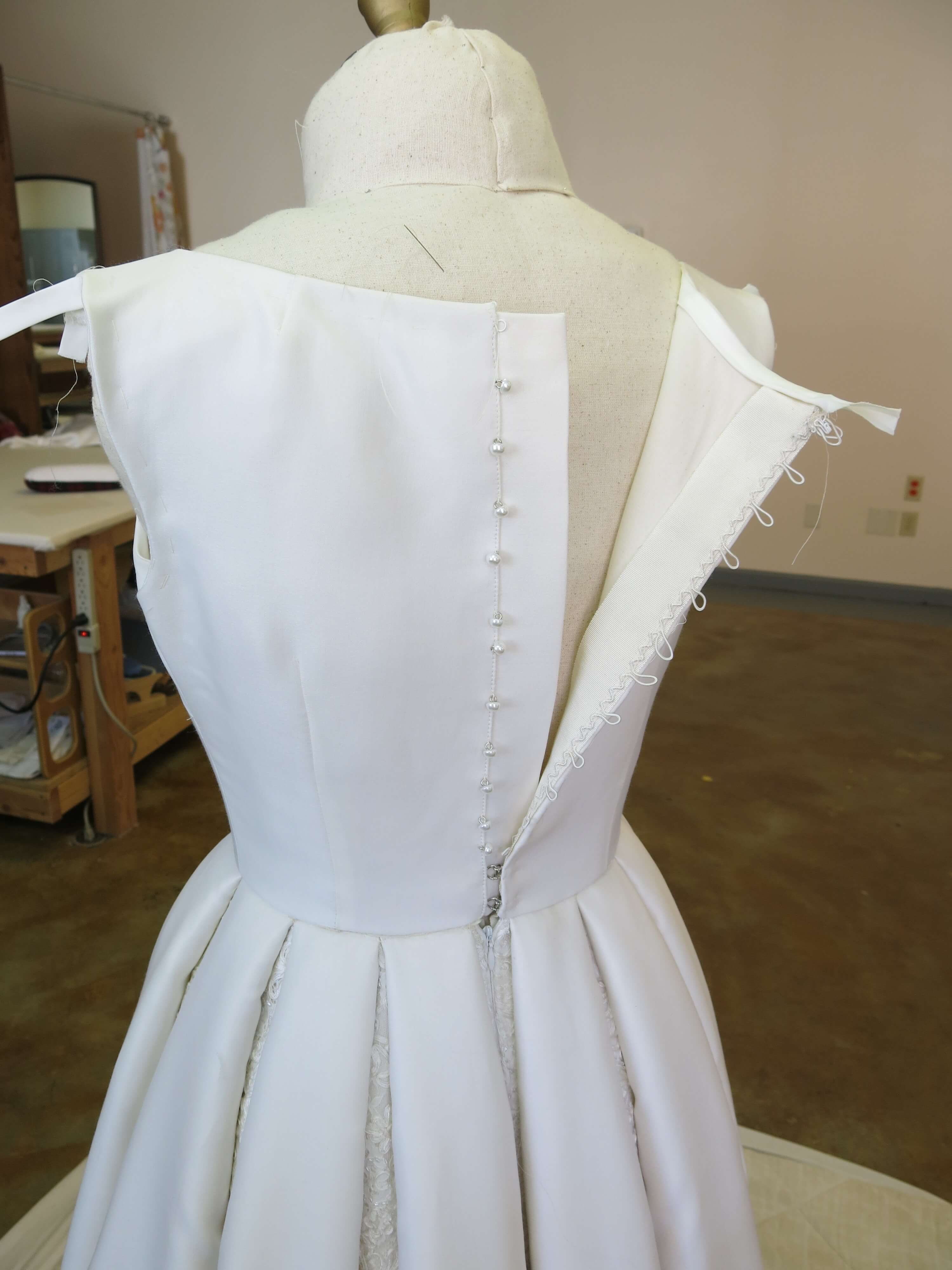 Finishing Deborah's Custom Wedding Dress | Brooks Ann Camper Bridal Couture