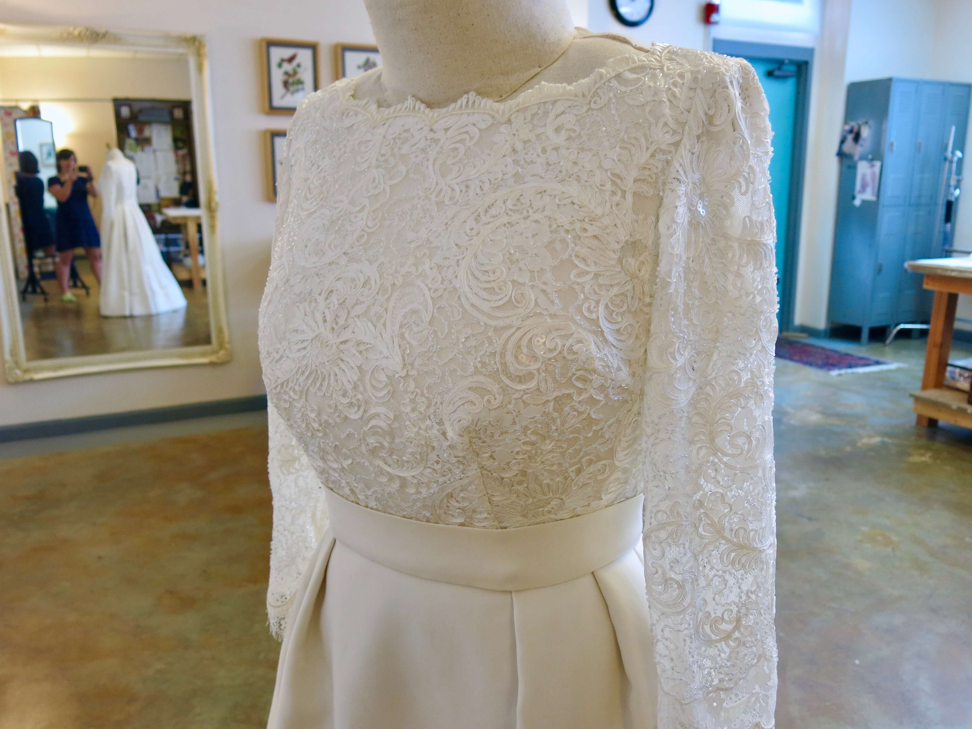 Finishing Deborah's Custom Wedding Dress | Brooks Ann Camper Bridal Couture