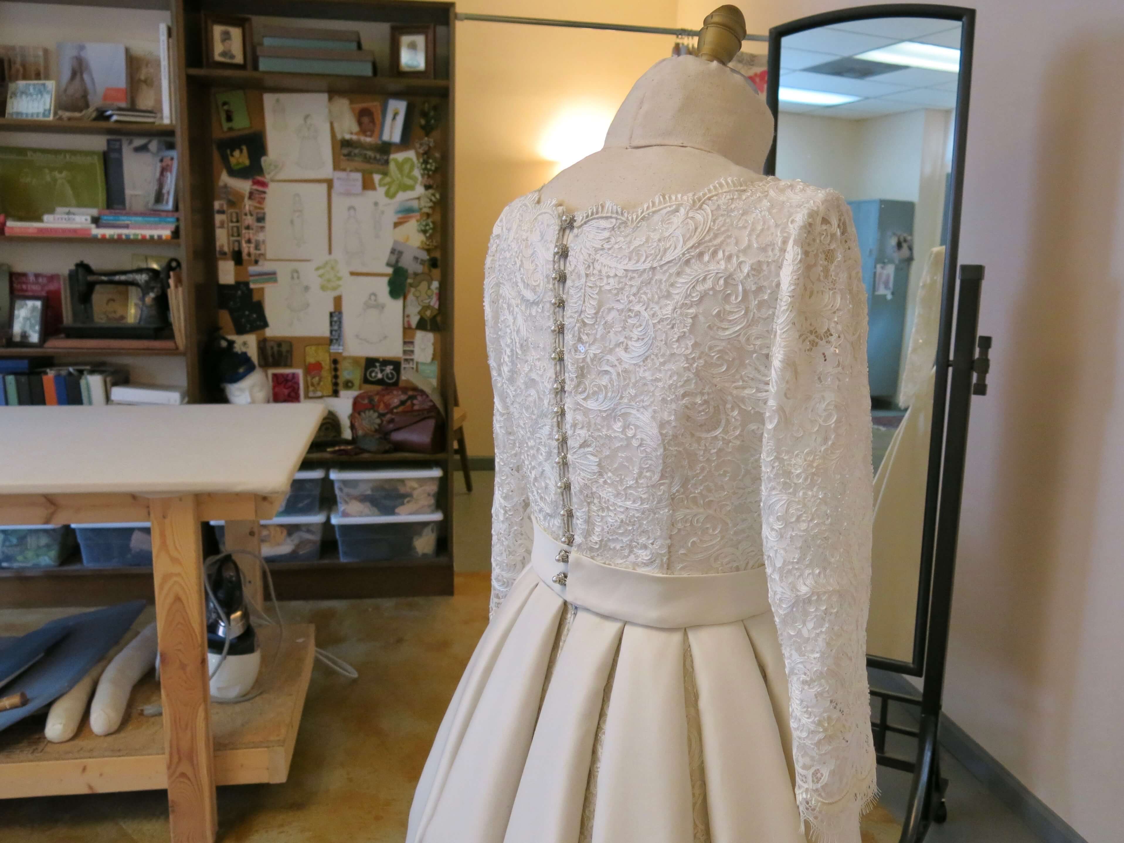 Finishing Deborah's Custom Wedding Dress | Brooks Ann Camper Bridal Couture