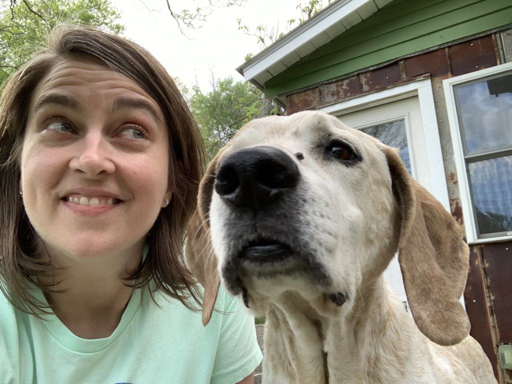 Brooks Ann Camper and her coonhound Dignan