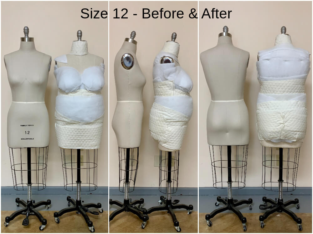 Female Dress Form Padding System for Professional Dress Forms (12 Piece Kit)